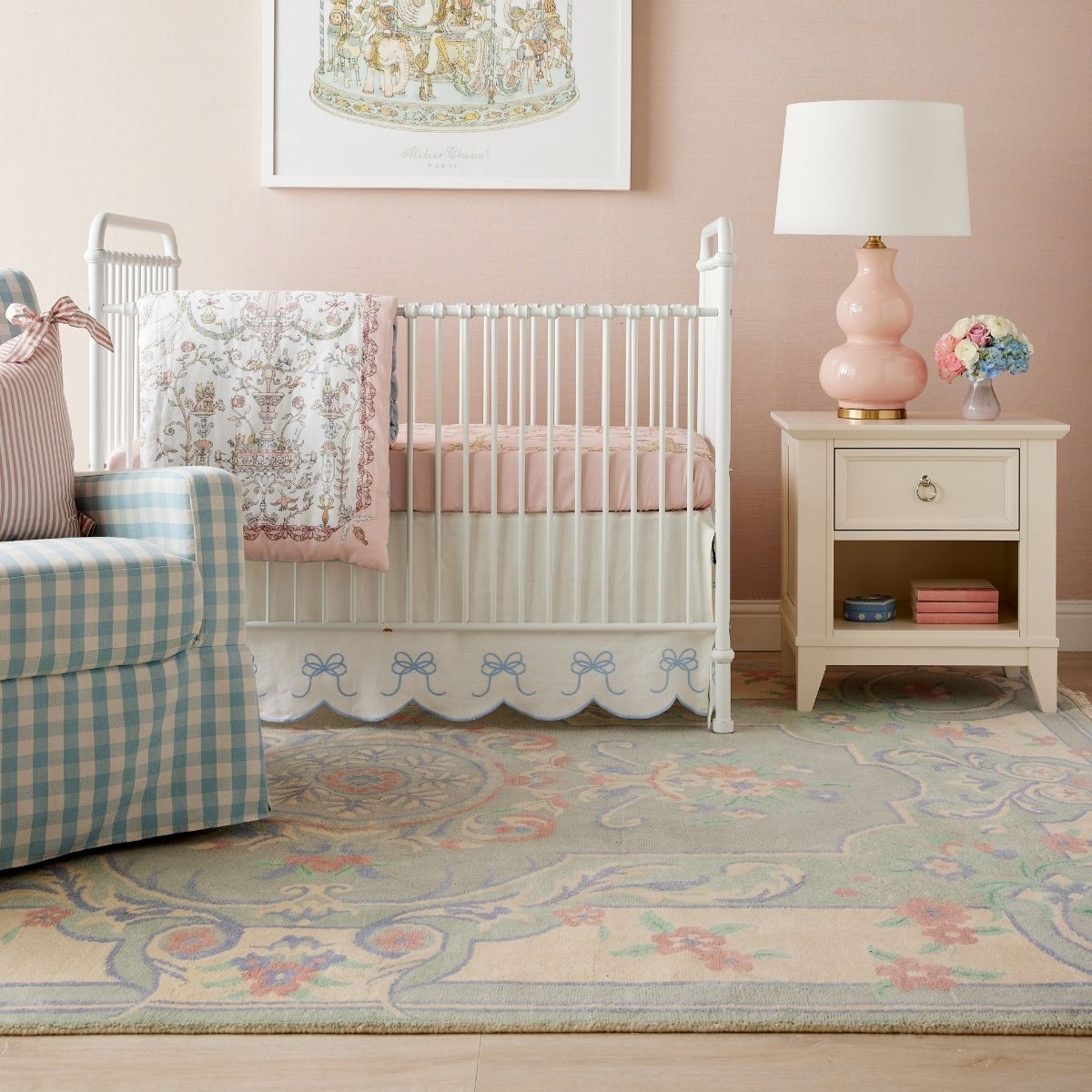 Atelier Choux - In Bloom Pink Crib Sheet