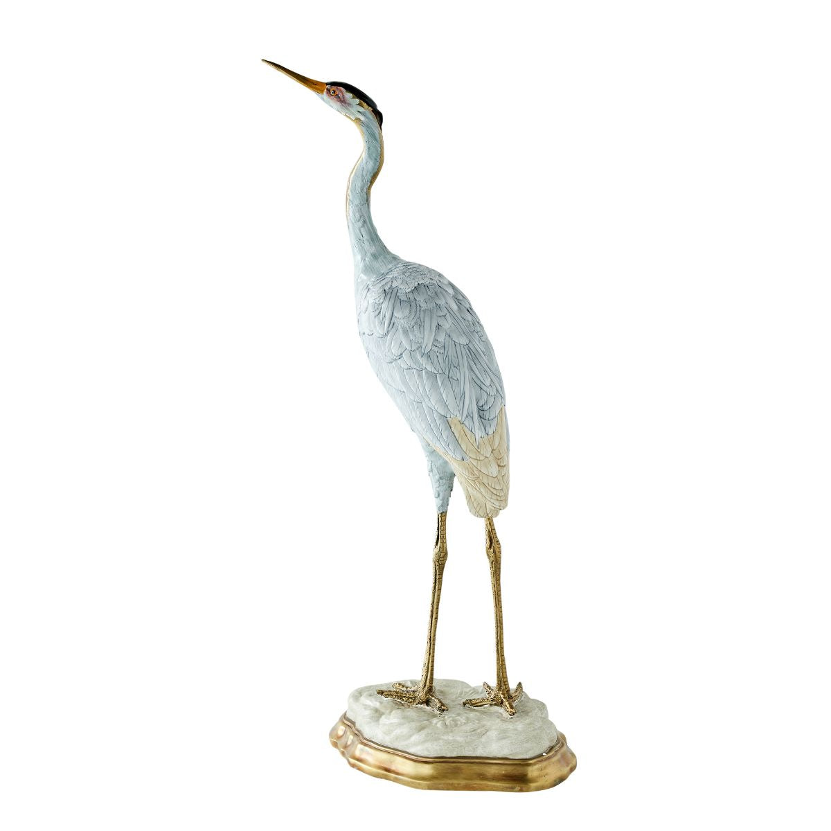 Porcelain Blue Heron Statue