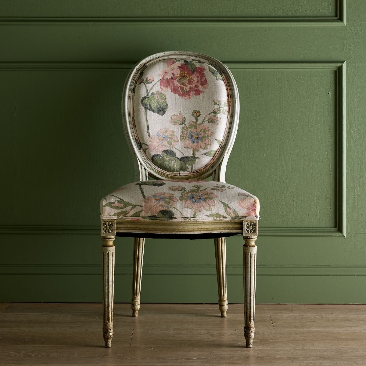 Set of 2 Louis XVI  Dining Chairs in Dorothy - Caitlin Wilson Design