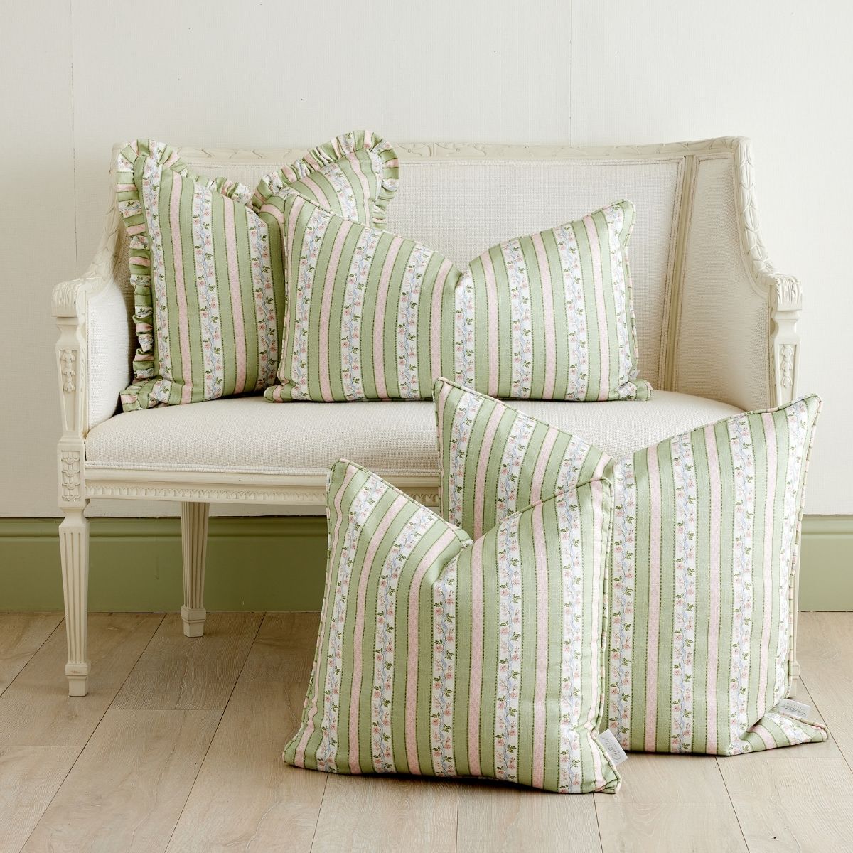 Isabelle in Green Frill Pillow - Caitlin Wilson Design
