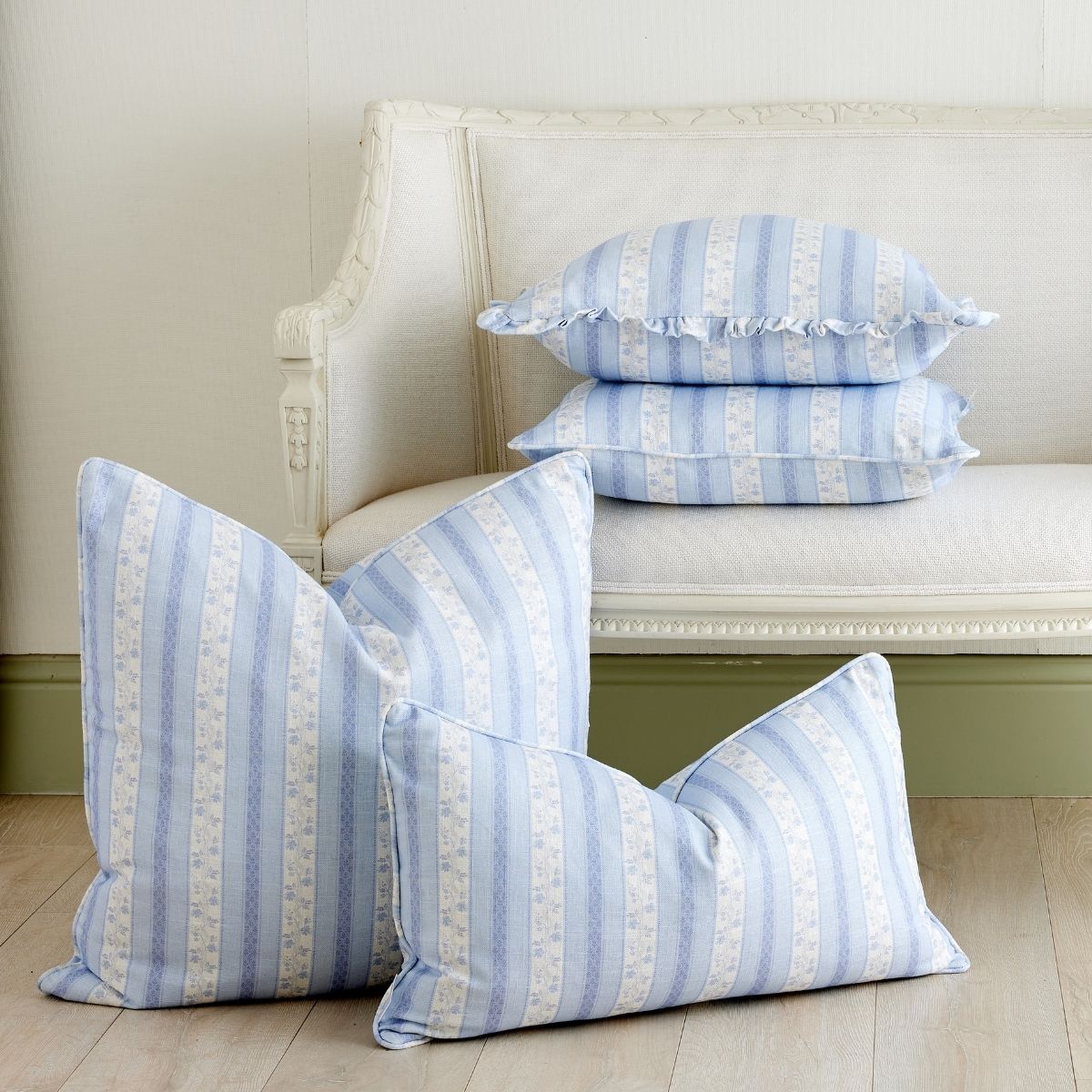 Isabelle in Blue Frill Pillow - Caitlin Wilson Design