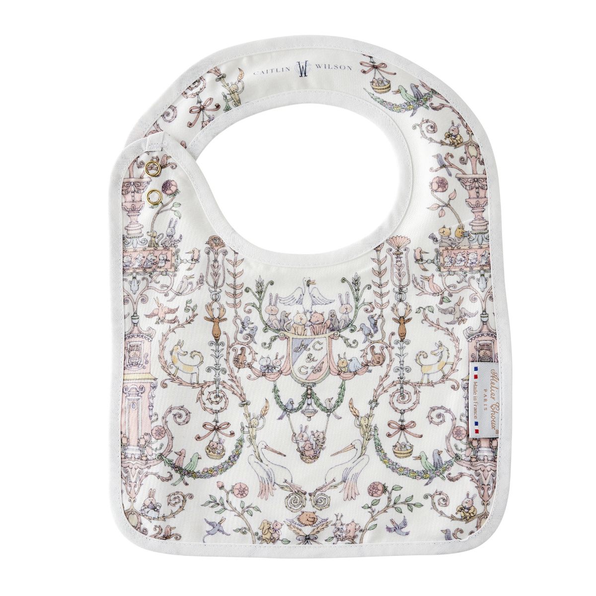 Bib Toile de Jouy Pink- Atelier Choux x Caitlin Wilson