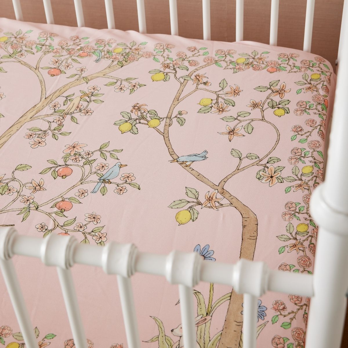 Atelier Choux - In Bloom Pink Crib Sheet