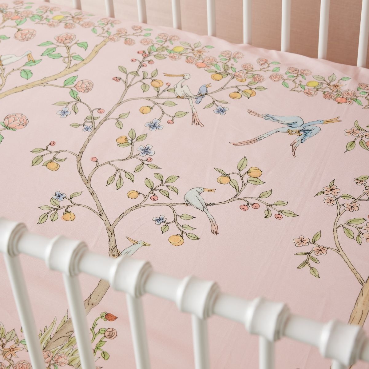 Atelier Choux - In Bloom Pink Crib Sheet