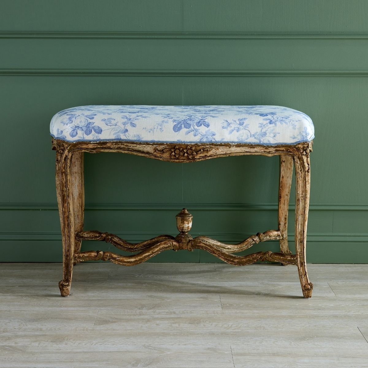 French Louis XV Style Bench in Mary Jayne