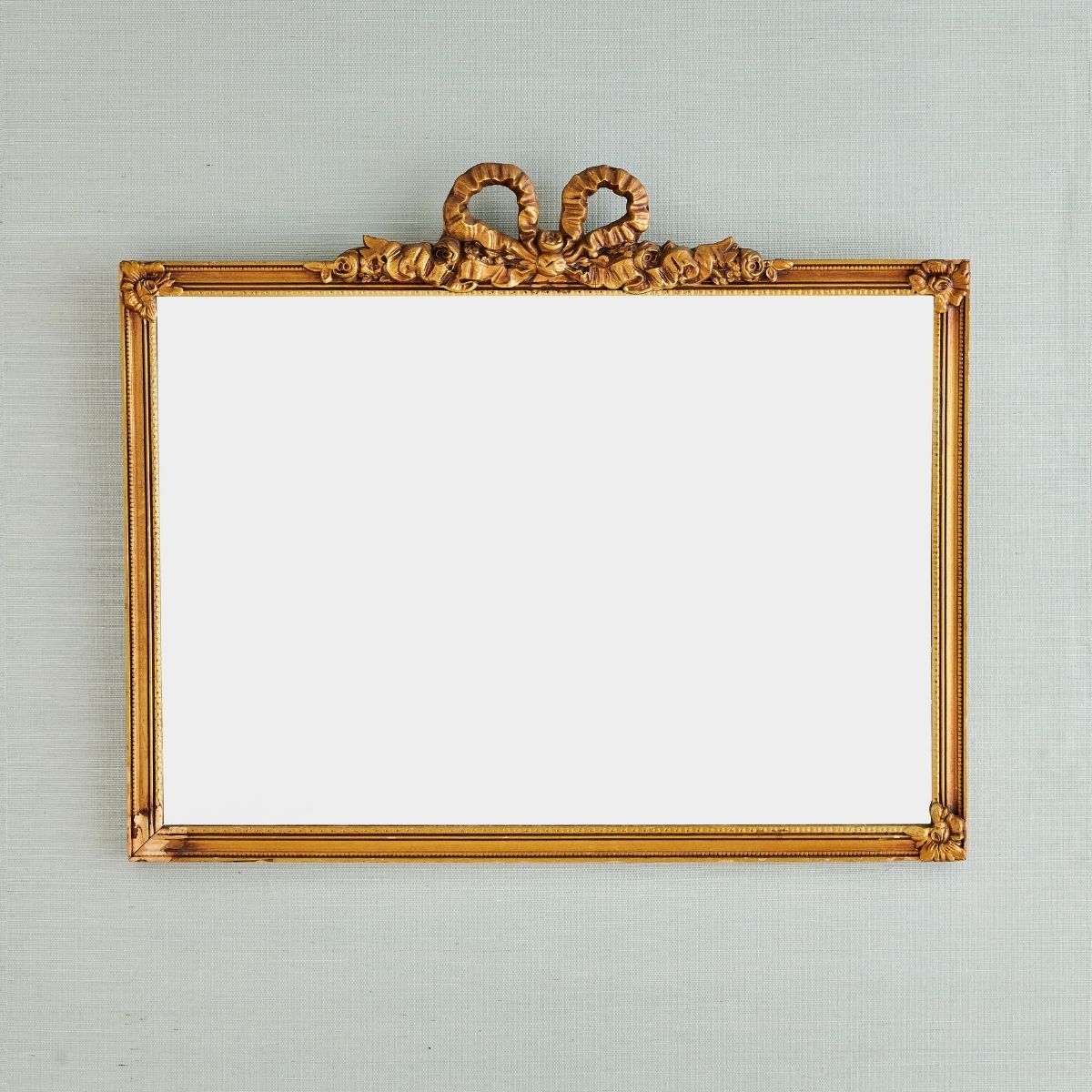 Ornate Vintage Gold Mirror w/ Bow Detail - Caitlin Wilson Design