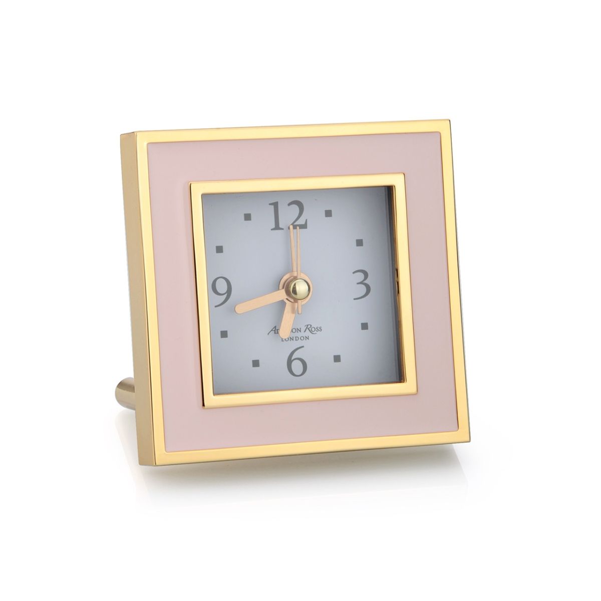 Pastel Pink Square Enamel Alarm Clock