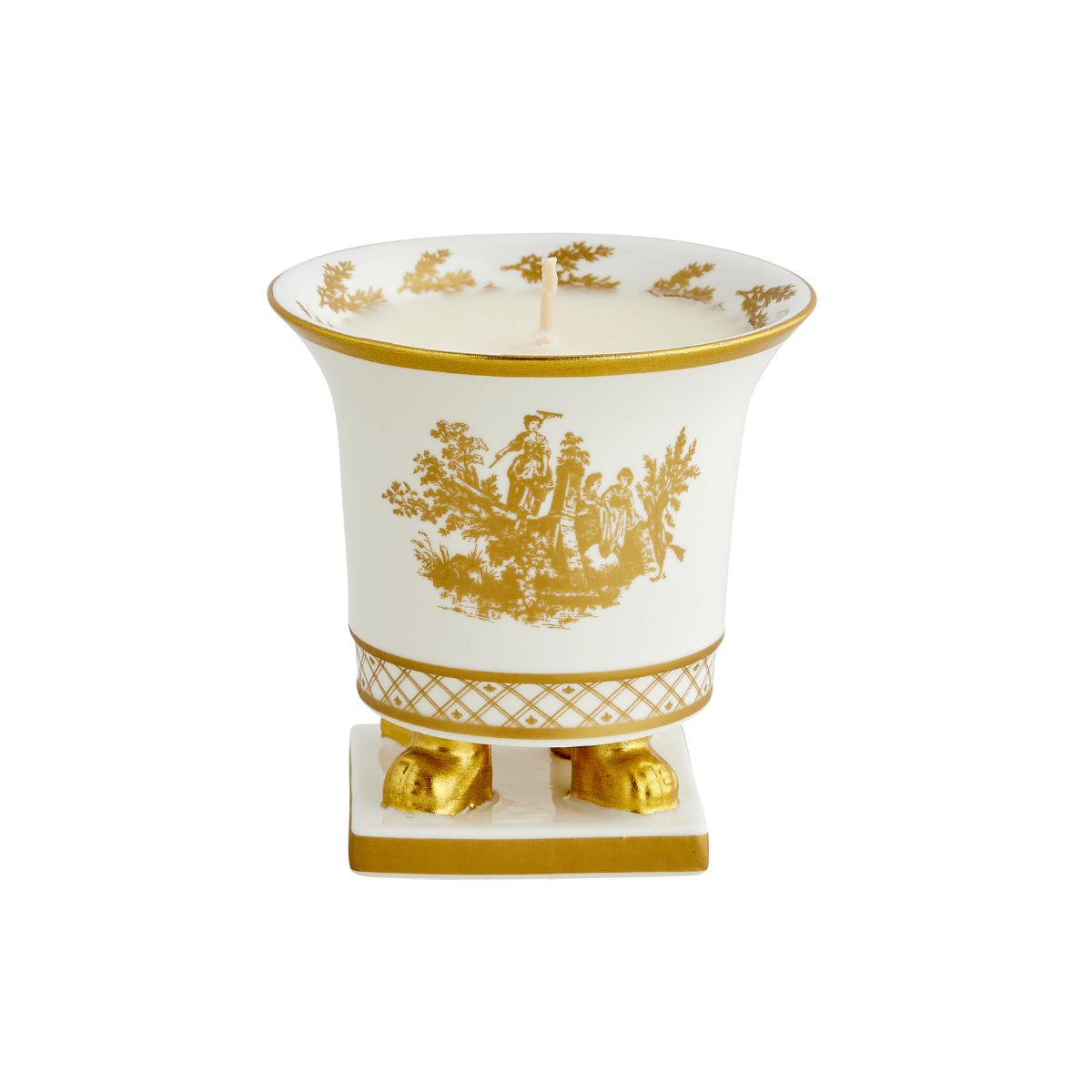 Elegant Gardenia Classic Toile Petite Ceramic Candle