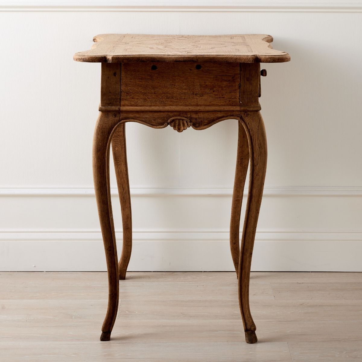 Rococo Provincial Wooden Side Table w/ Drawer - Caitlin Wilson Design