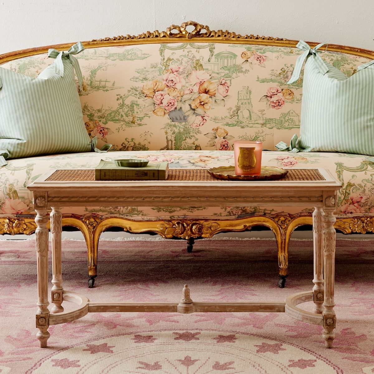 Louis XVI Style Caned Bench