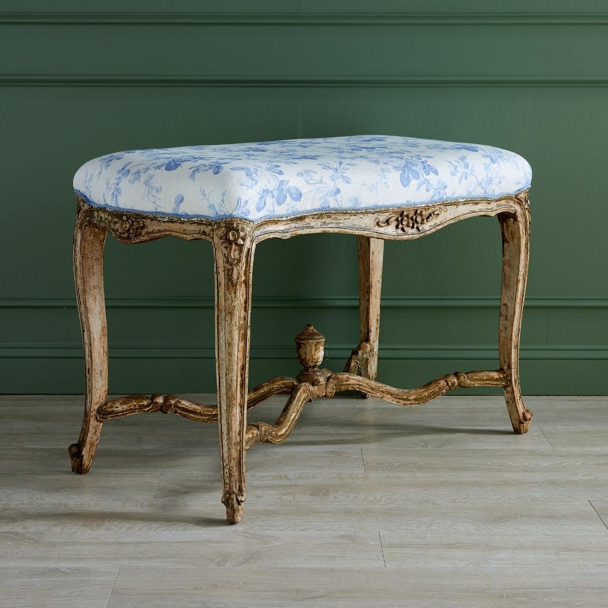 French Louis XV Style Bench in Mary Jayne