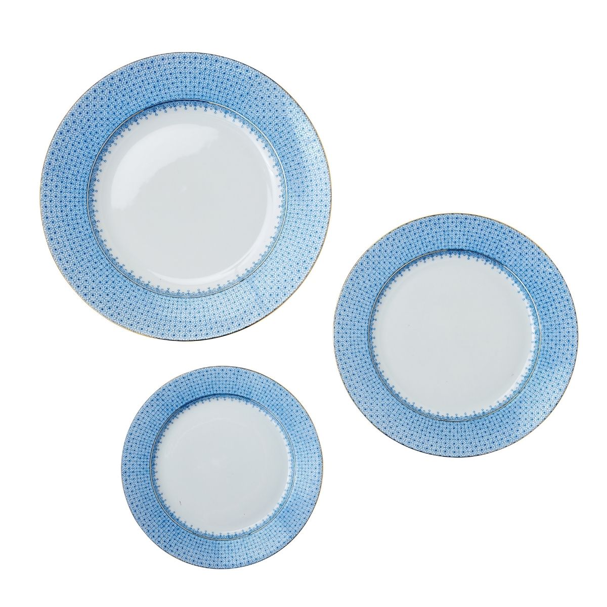 Sky Blue Lace 5 Piece Place Setting