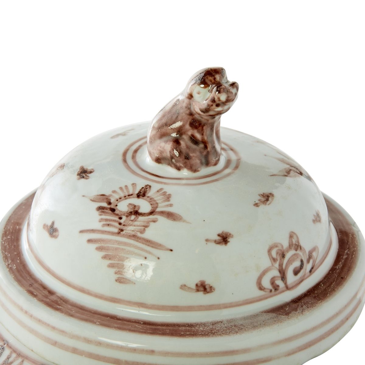 Pine Crane Lion Lid Jar in Cocoa