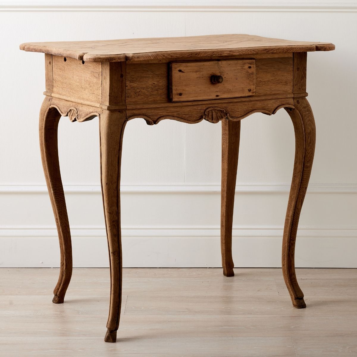 Rococo Provincial Wooden Side Table w/ Drawer - Caitlin Wilson Design