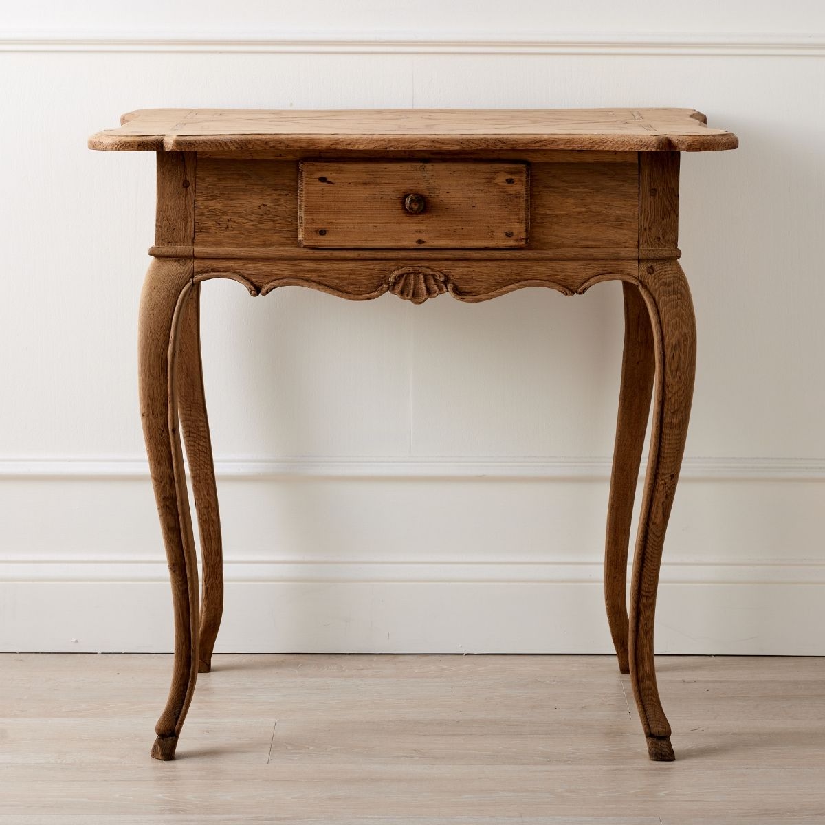 Rococo Provincial Wooden Side Table w/ Drawer - Caitlin Wilson Design