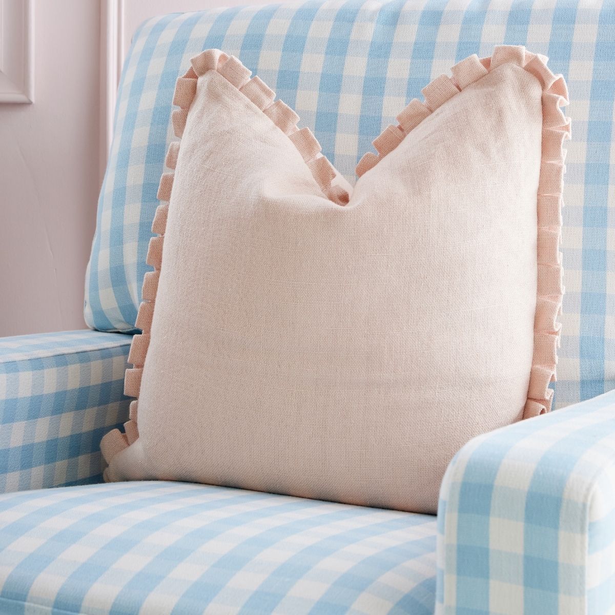 Beth Box Pleat Pillow in Peach