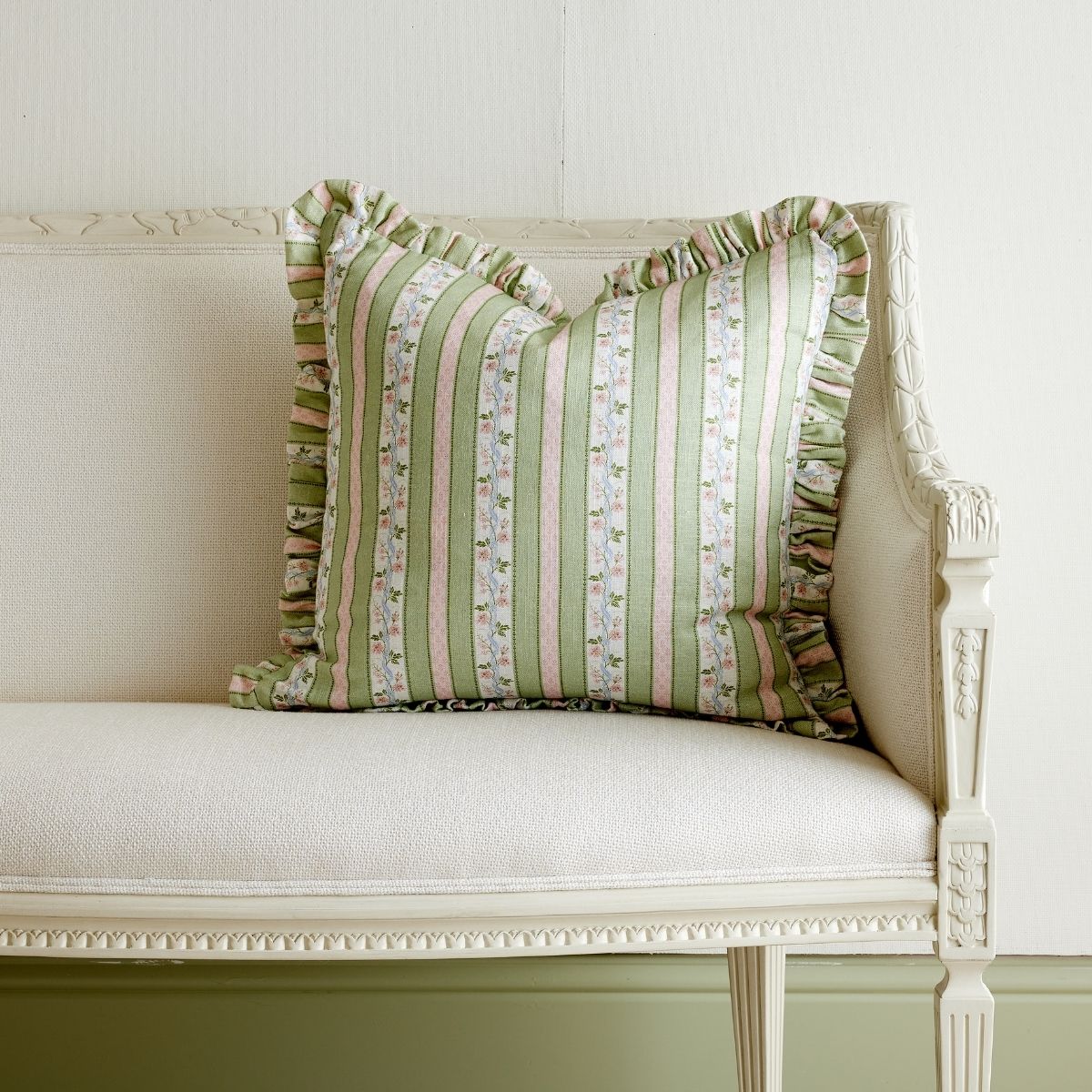 Isabelle in Green Frill Pillow - Caitlin Wilson Design