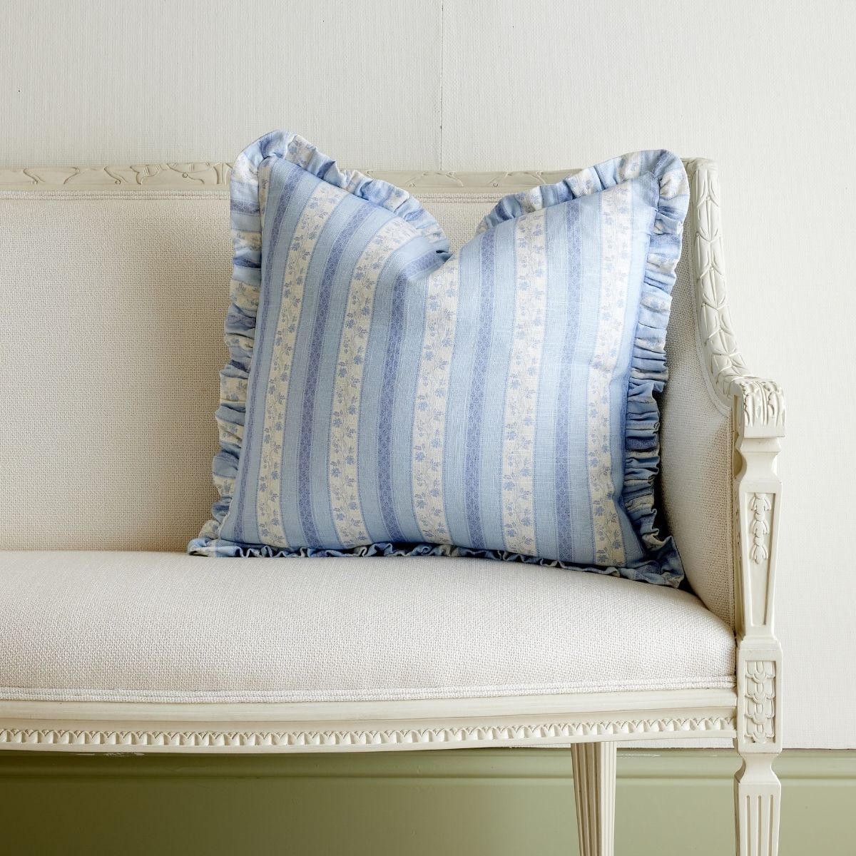 Isabelle in Blue Frill Pillow - Caitlin Wilson Design