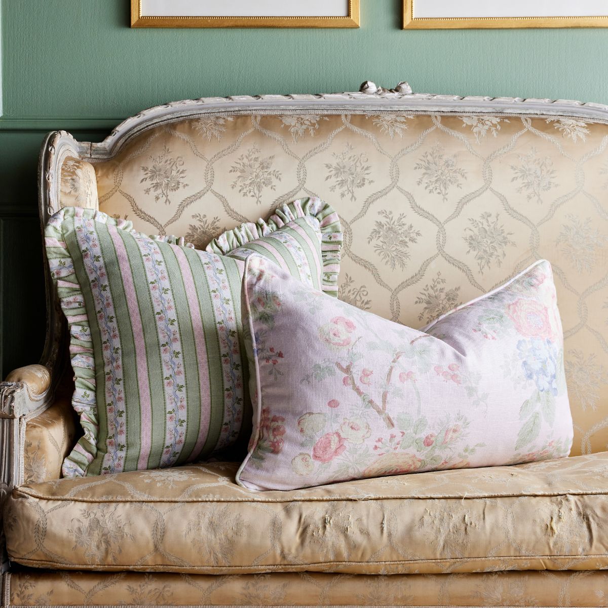 Isabelle in Green Frill Pillow - Caitlin Wilson Design