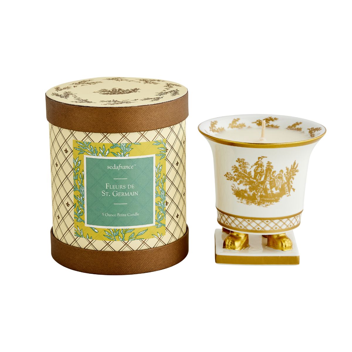 Fleurs de St. Germain Classic Toile Petite Ceramic Candle