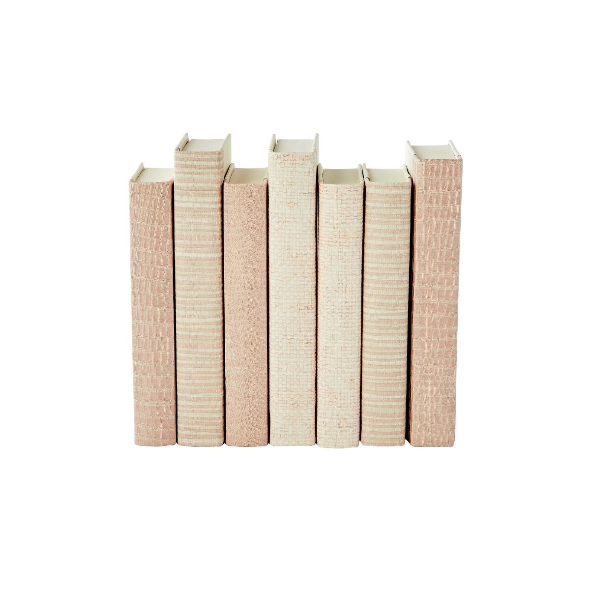 Blush Grasscloth Decorative Book Set