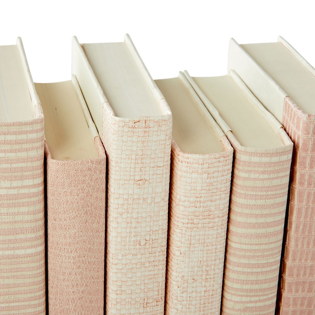 Blush Grasscloth Decorative Book Set