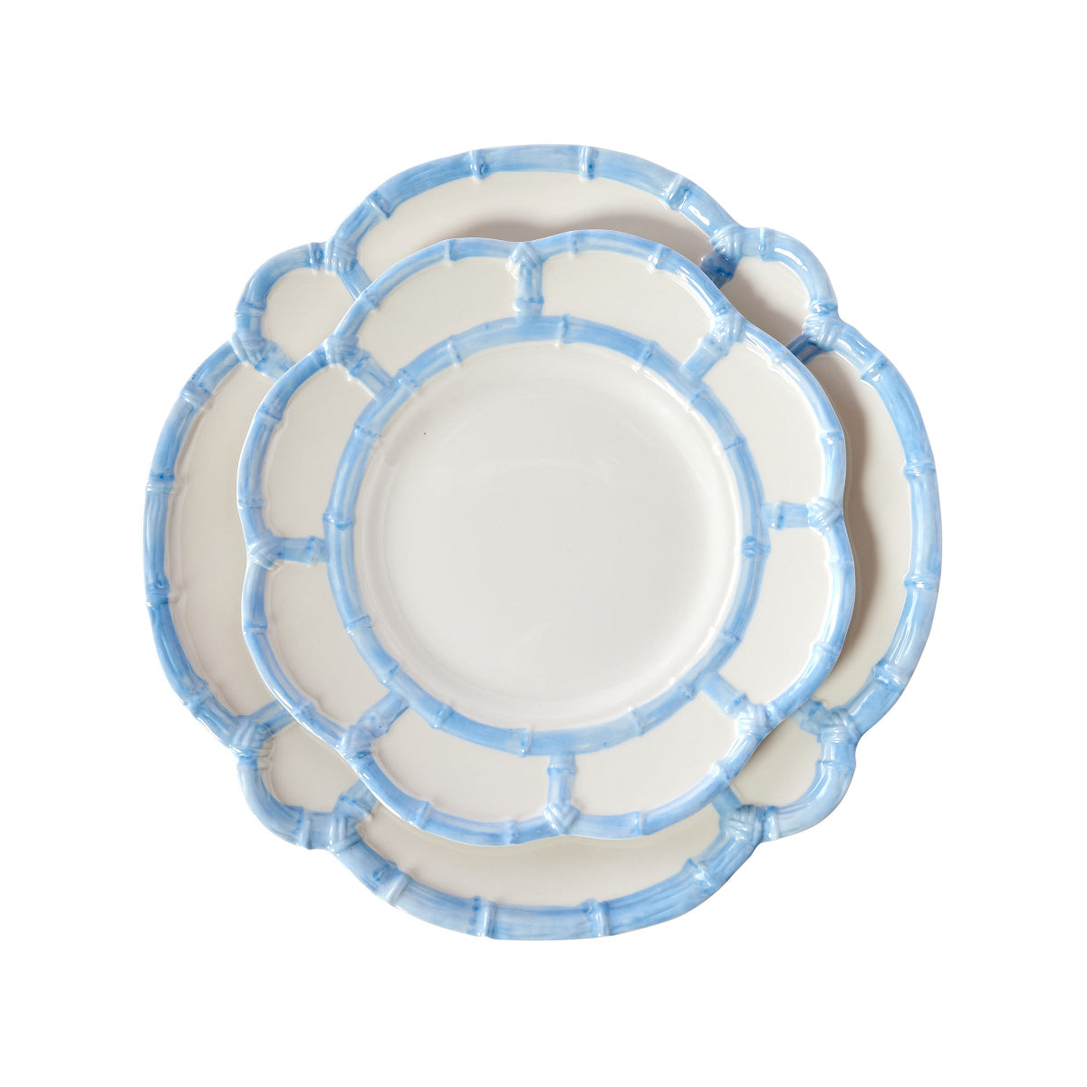 Bamboo Trim Dinner Plate, Set of 4 - Caitlin Wilson Designs