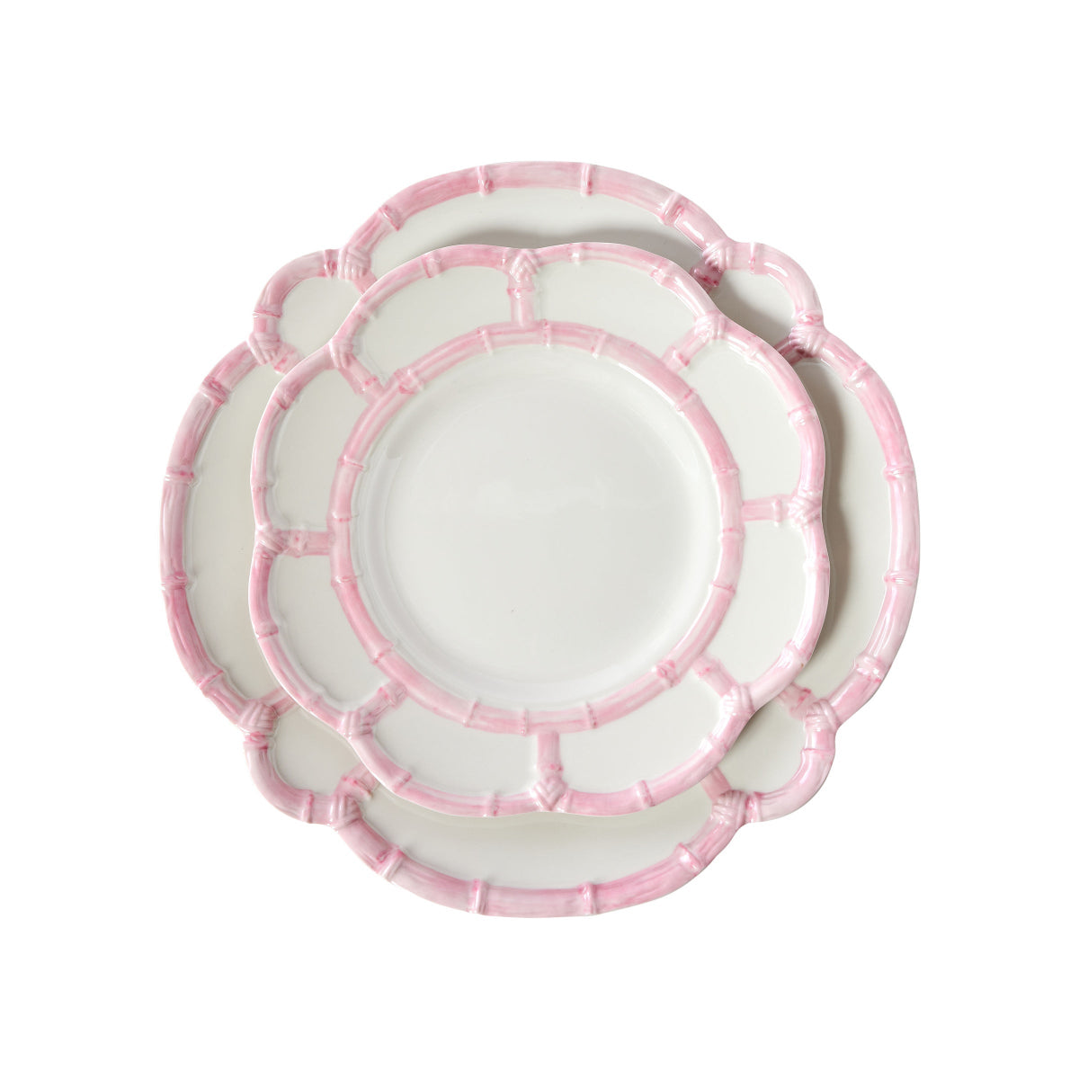 Bamboo Trim Dinner Plate, Set of 4 - Caitlin Wilson Designs
