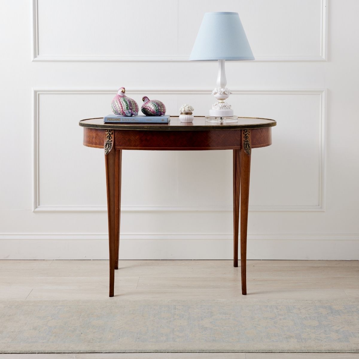 Oval Bronze Mounted Parquetry Veneered Table - Caitlin Wilson Design