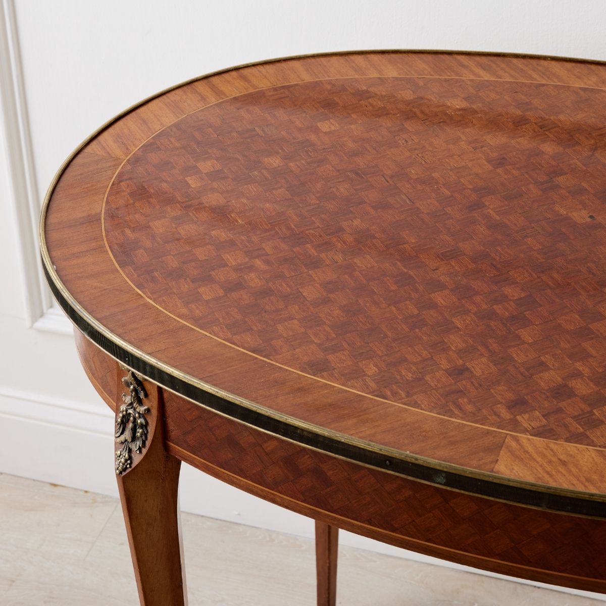 Oval Bronze Mounted Parquetry Veneered Table - Caitlin Wilson Design