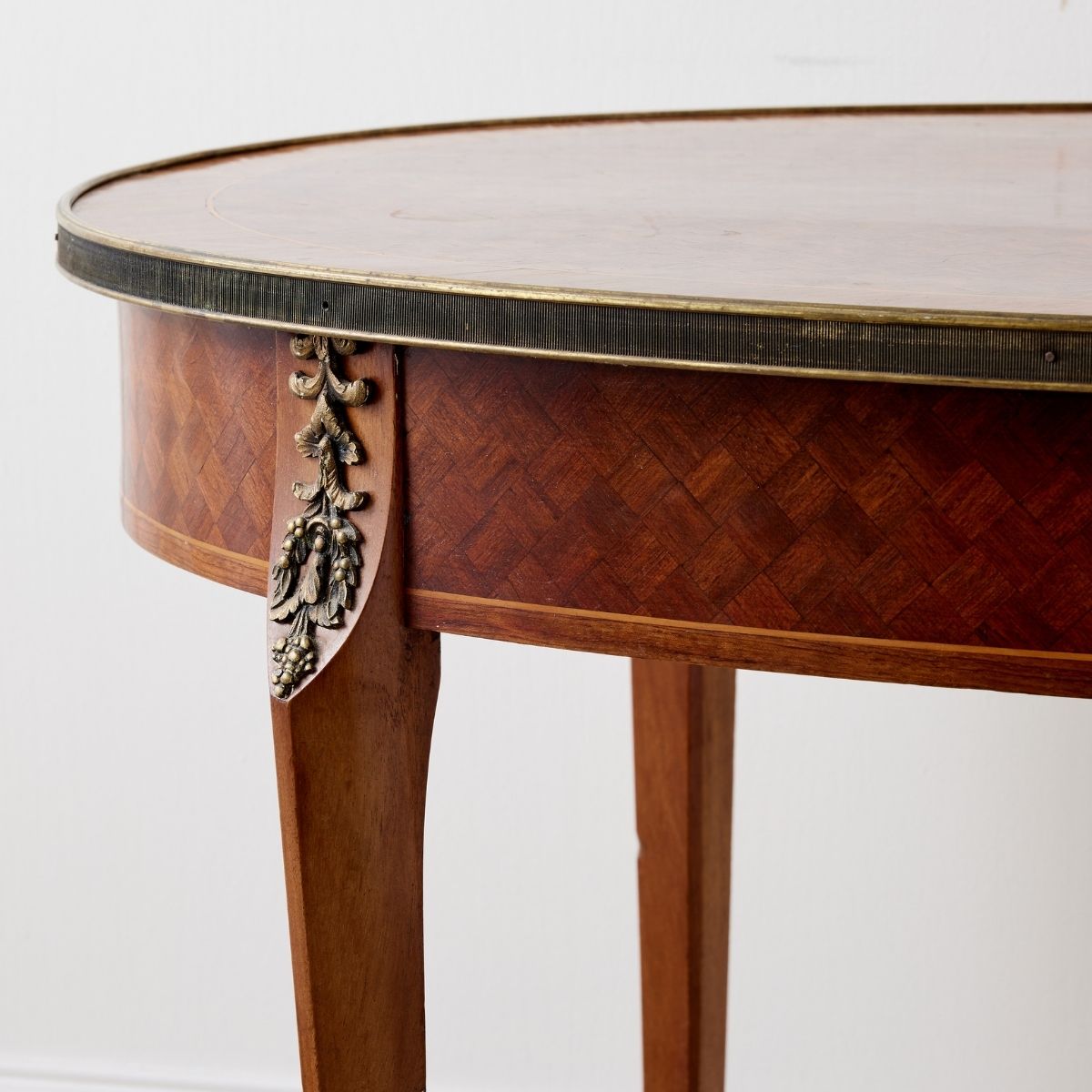 Oval Bronze Mounted Parquetry Veneered Table - Caitlin Wilson Design