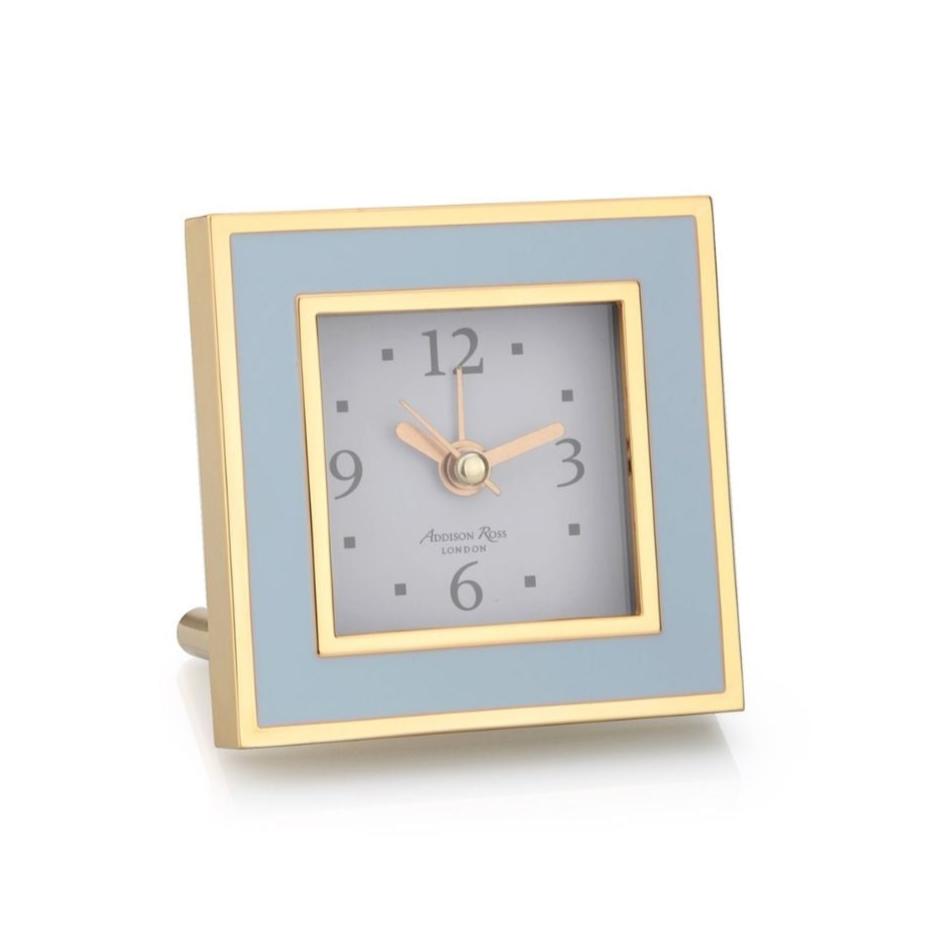 Light Blue Square Enamel Alarm Clock