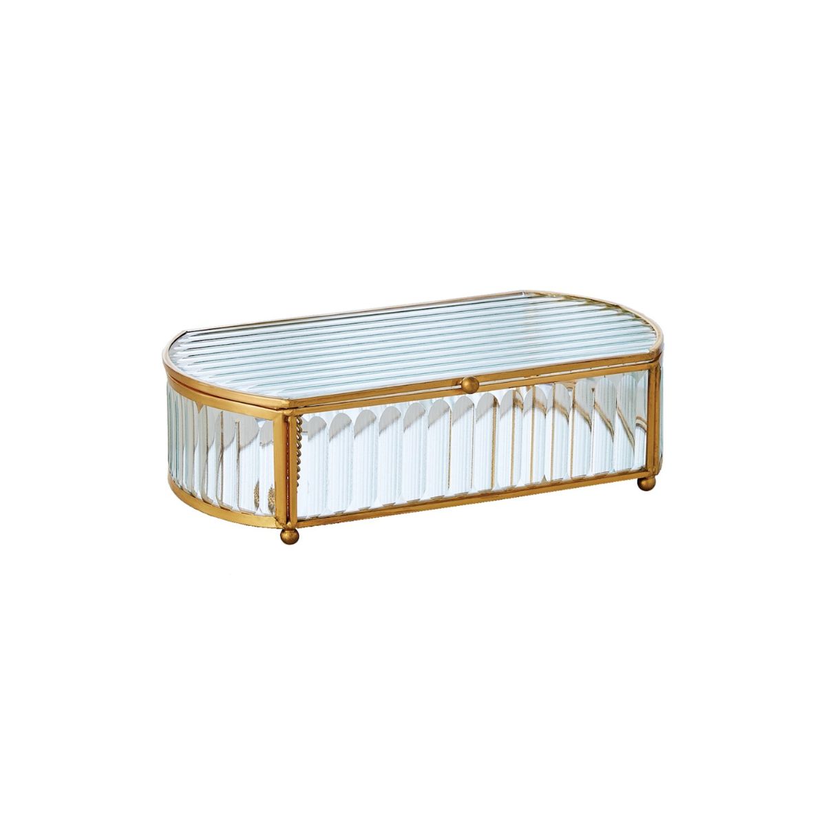 Small Reeded Glass Box