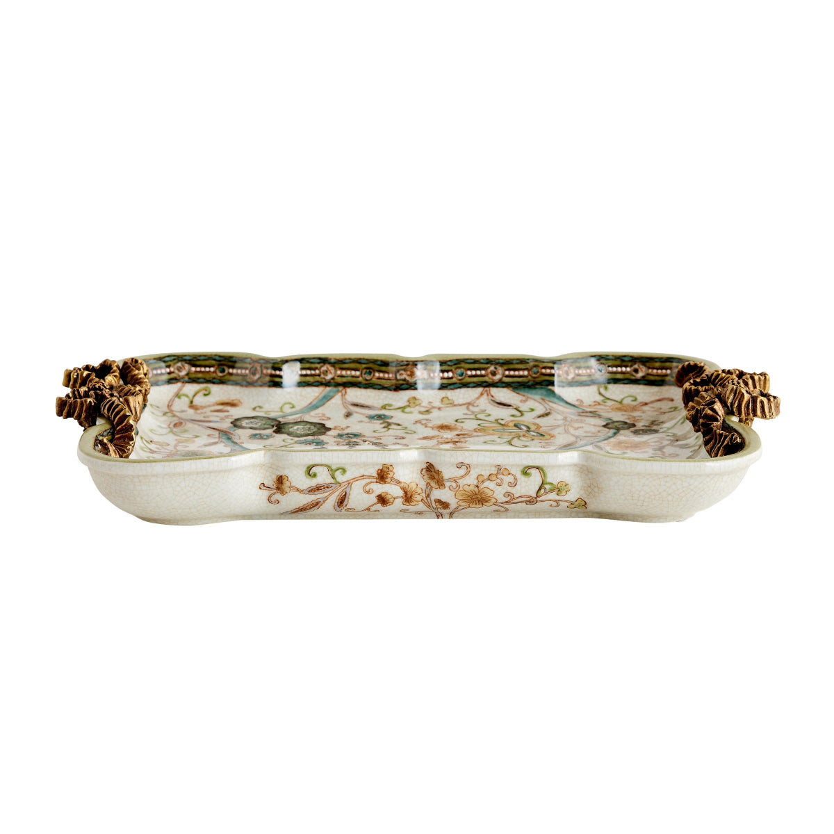 Chinoiserie Bow Handle Tary in Vert de Terre - Caitlin Wilson Designs