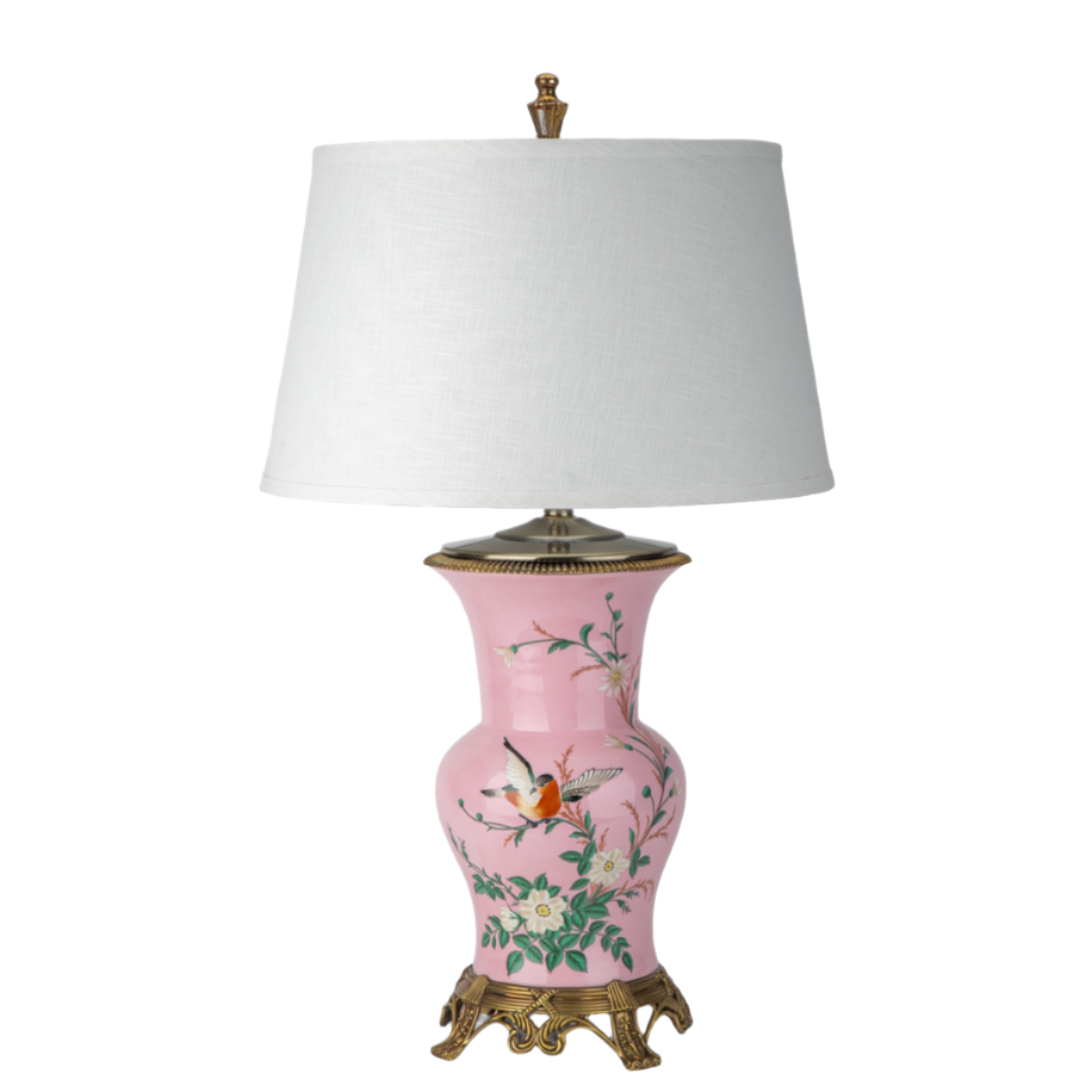 Chinoiserie Pink Porcelain Table Lamp - Caitlin Wilson Design 