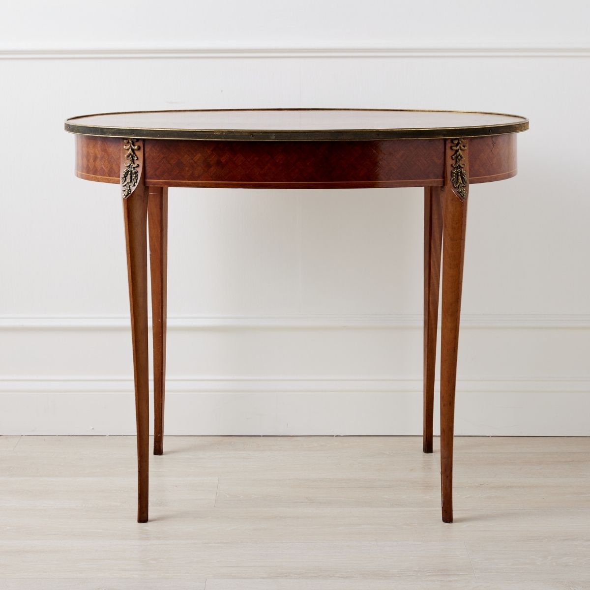 Oval Bronze Mounted Parquetry Veneered Table - Caitlin Wilson Design