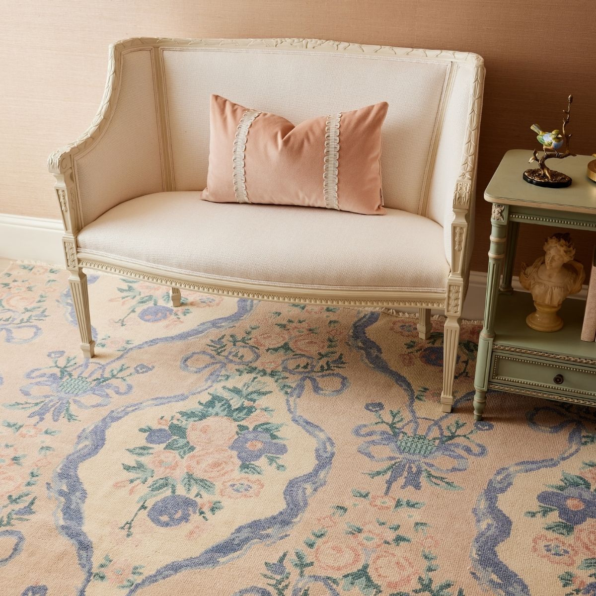 Baroque Bouquet Rug in Tea Rose