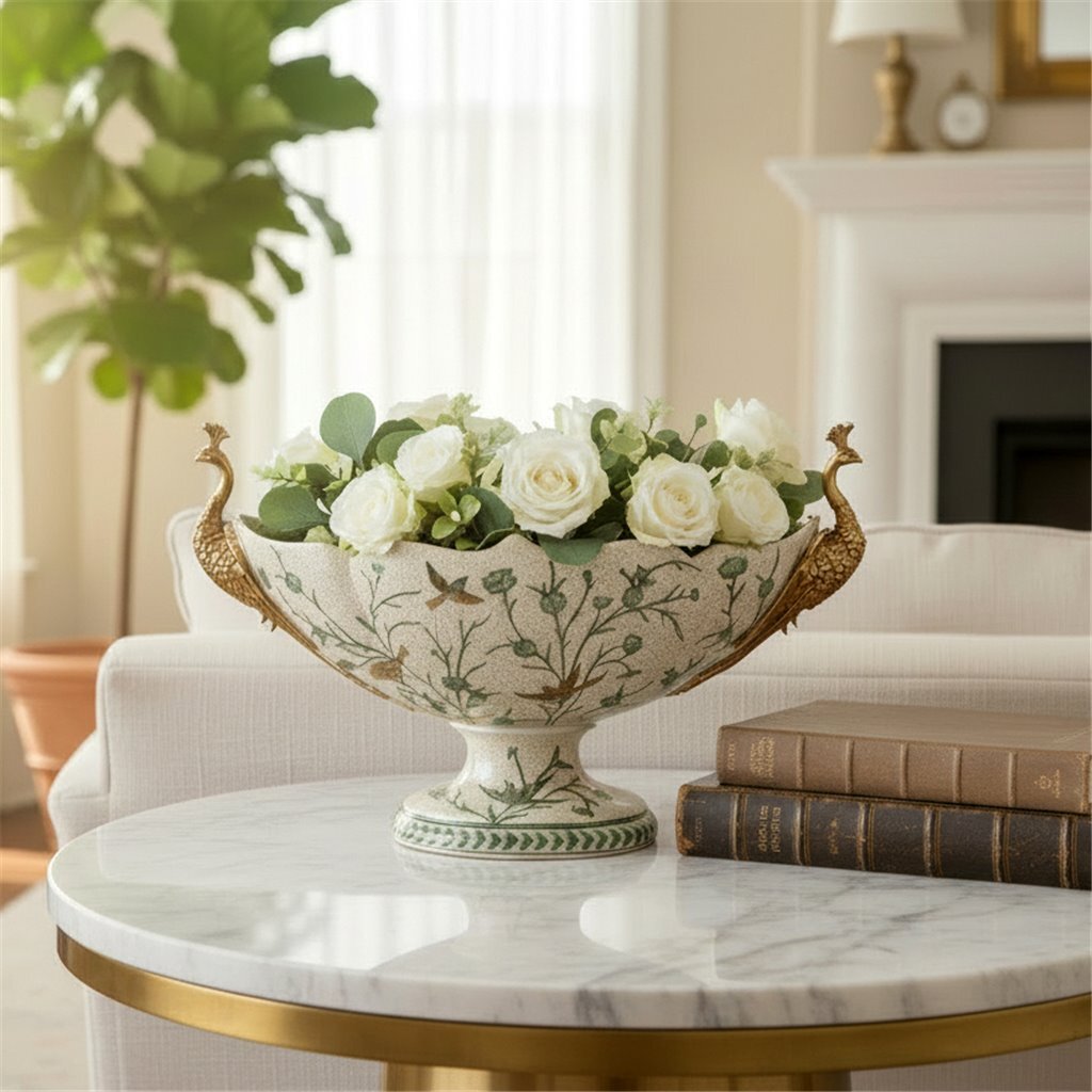 Garden Crest Porcelain Compote - Caitlin Wilson Design