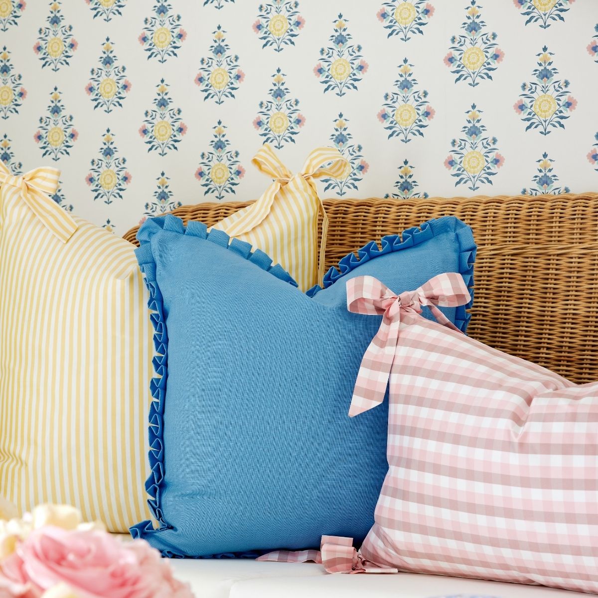 Beth Box Pleat Pillow in Cornflower - Caitlin Wilson Design