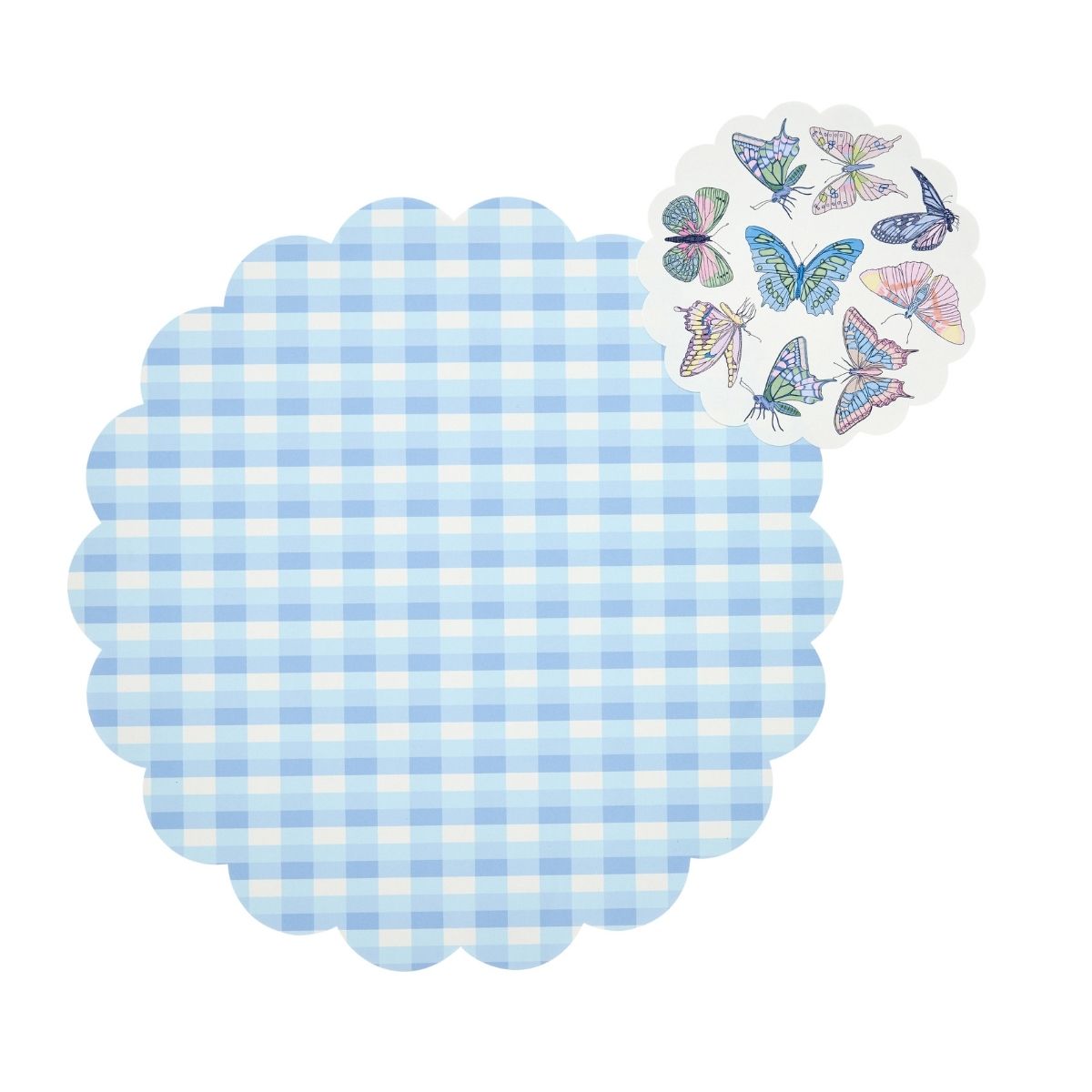 Vichy Check in Blue Doily Sets