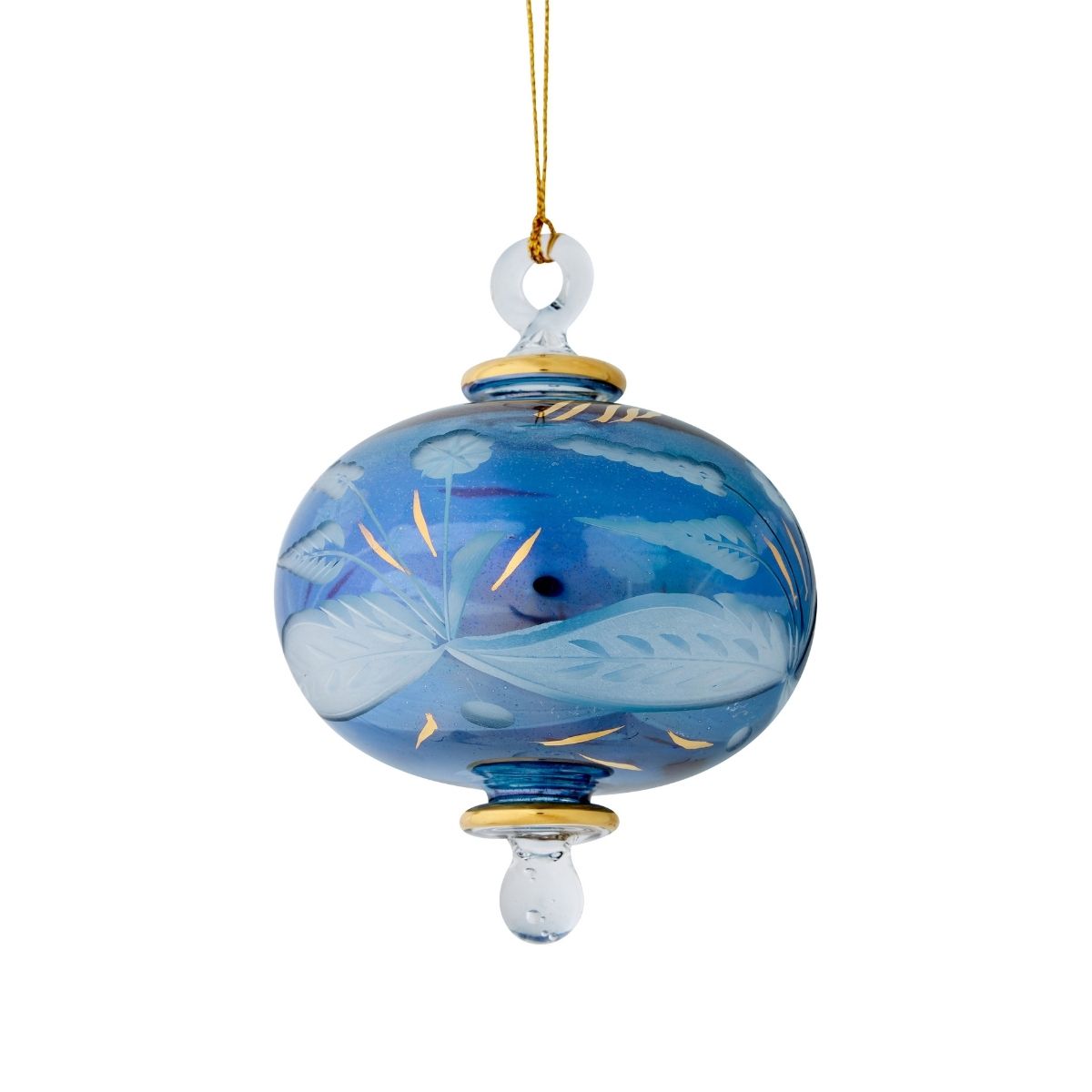 Blue Pebble Rounded Egyptian Glass Ornament