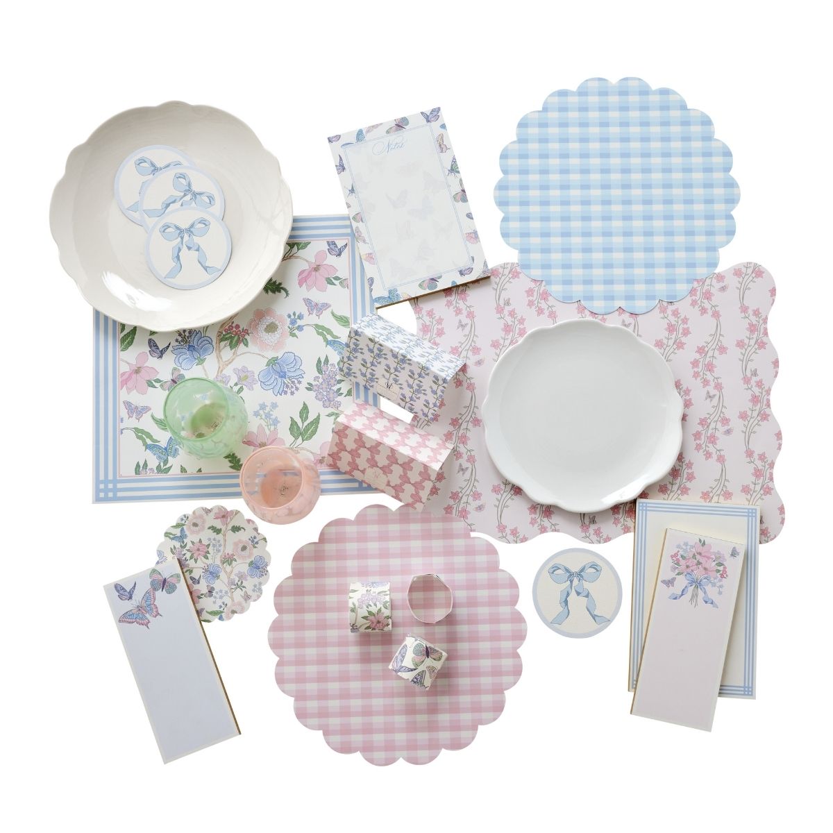 Vichy Check in Blue Doily Sets