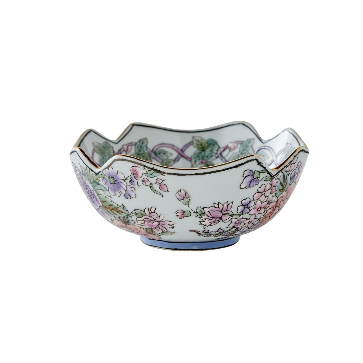 Vintage Porcelain Floral Lotus Bowl - Caitlin Wilson Design