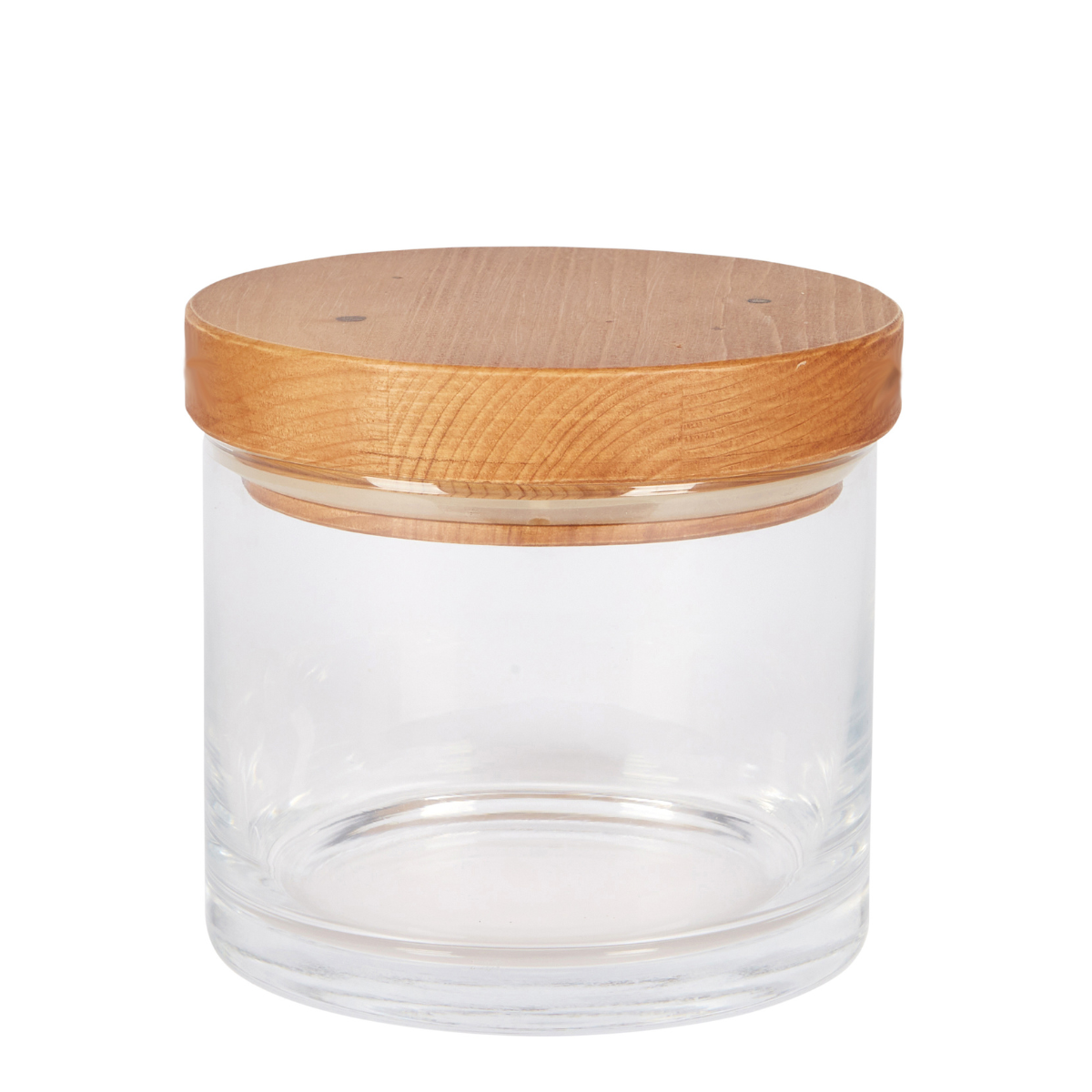 Wooden Top Glass Canister