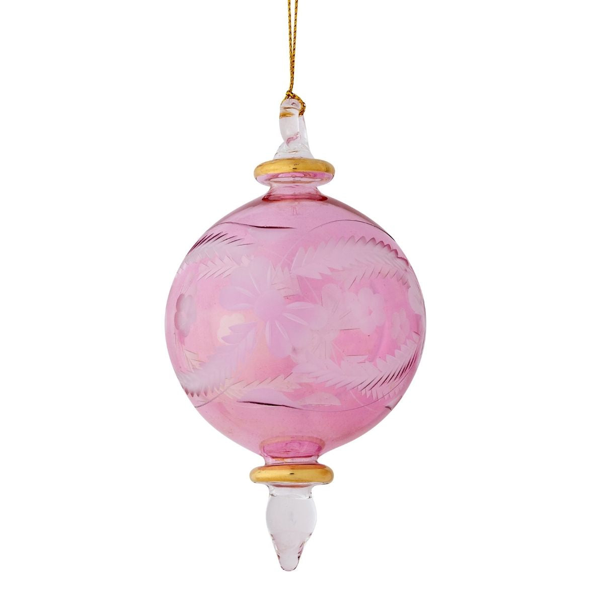 Pink Round Egyptian Glass Ornament