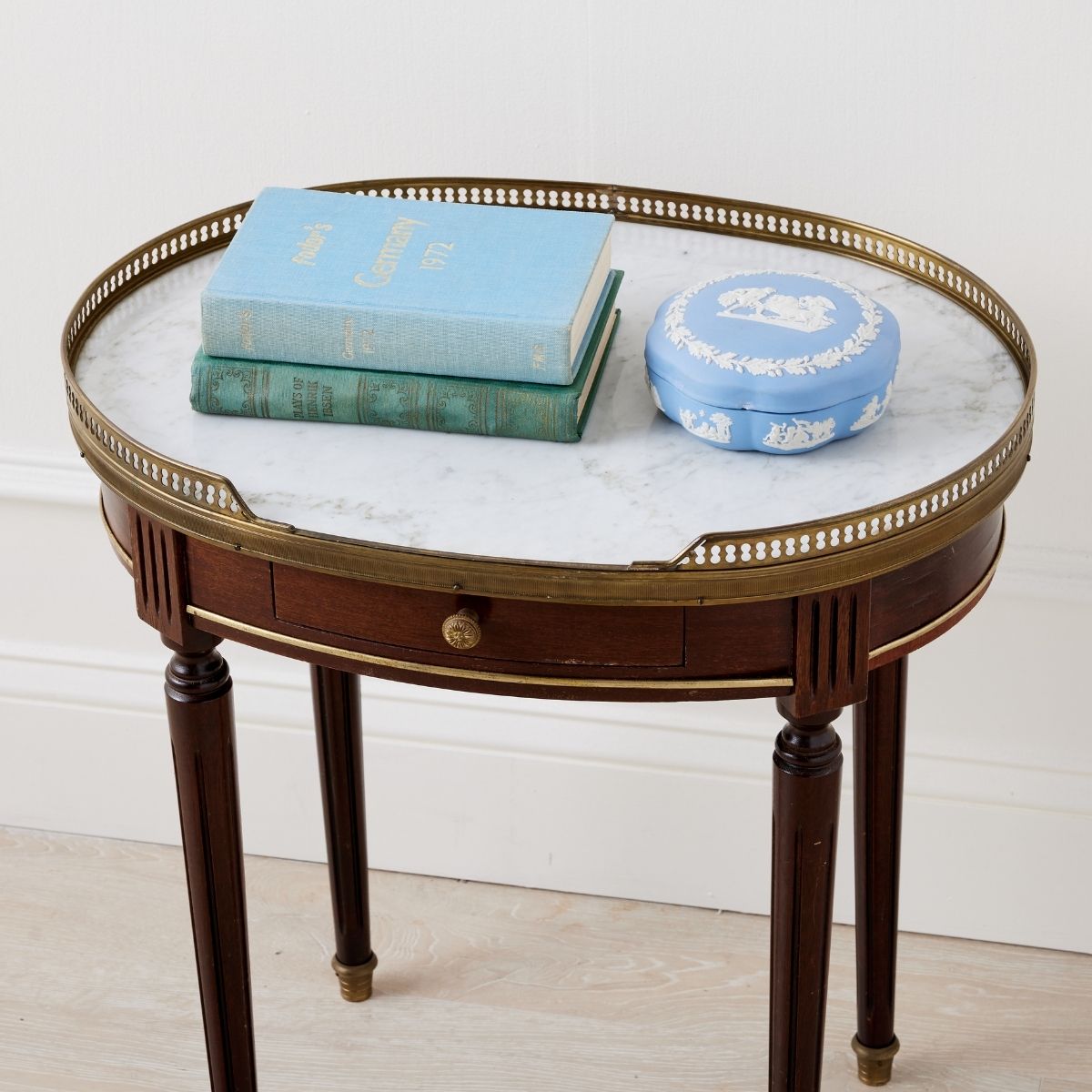 French Louis XVI Marble Top Bouillotte Table - Caitlin Wilson Design