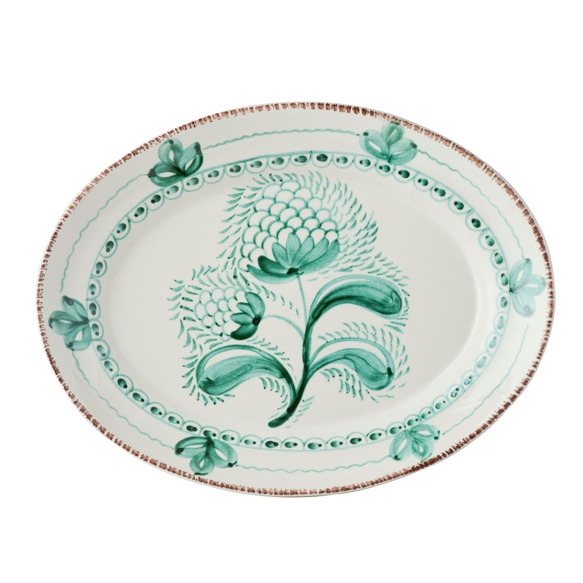 Green Oval Talevera Platter