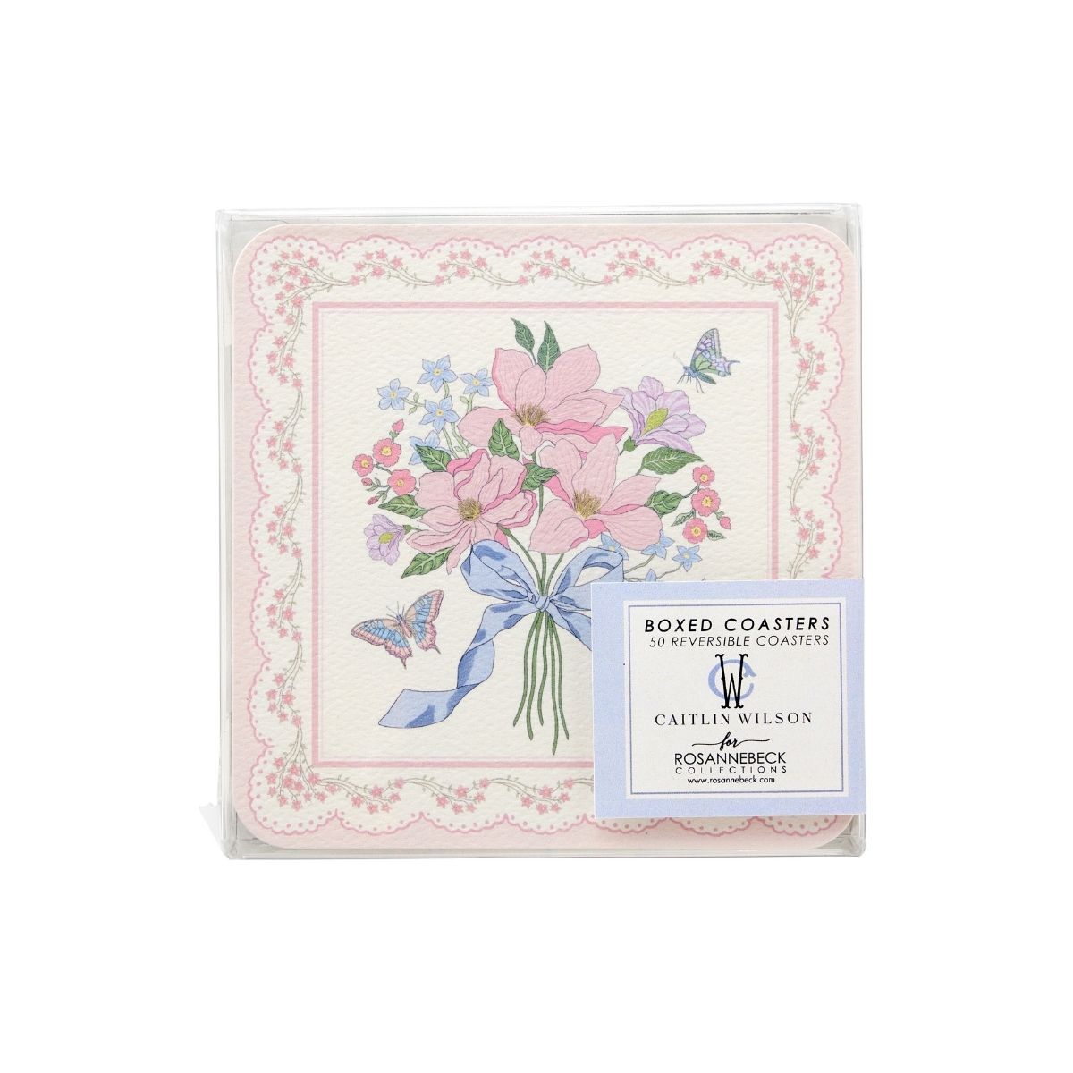 Blush Bouquet Square Coasters