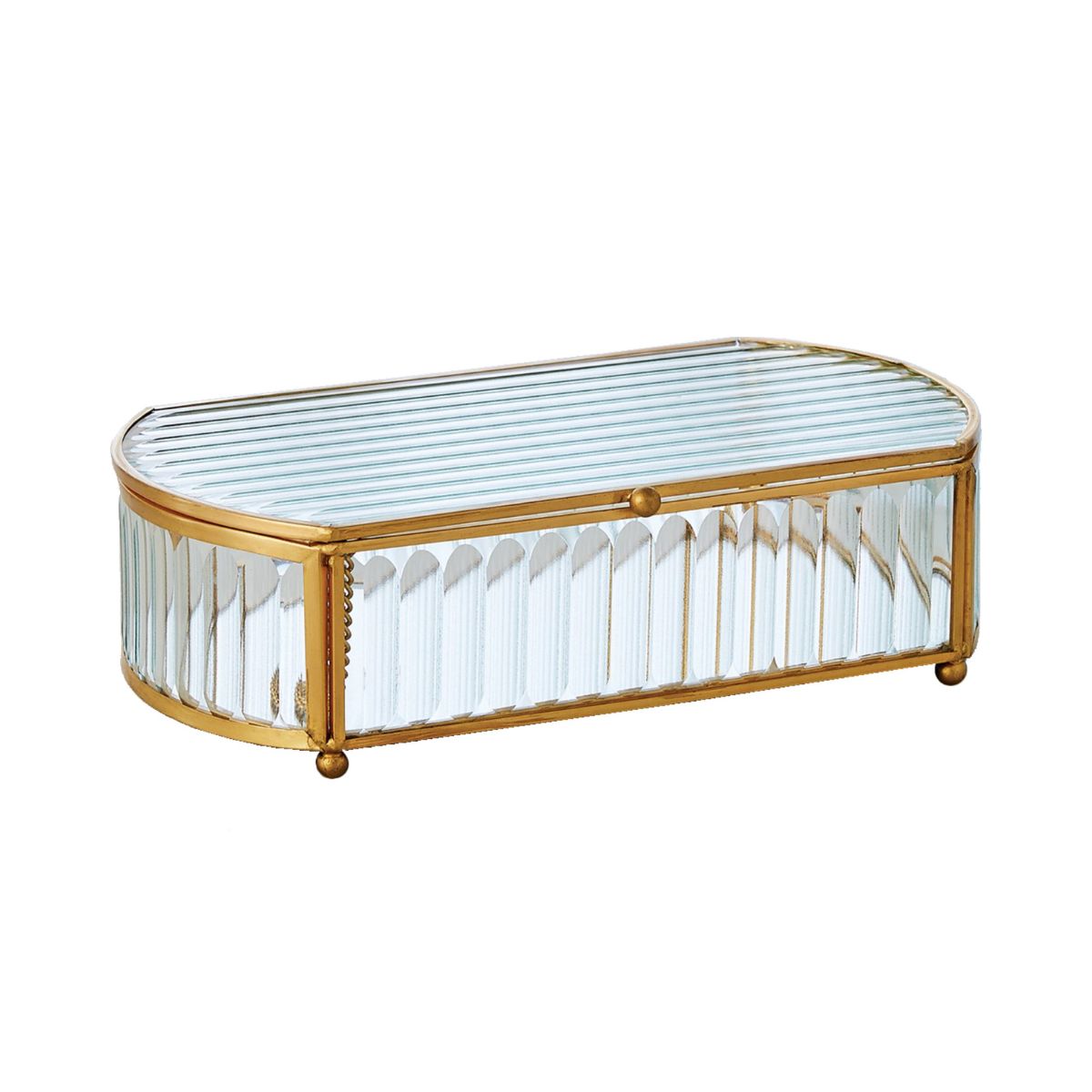 Large Reeded Glass Box