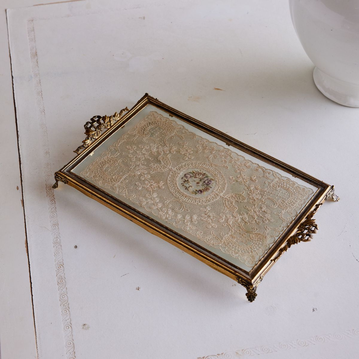 Lace & Glass Brass Tray - Caitlin Wilson Design